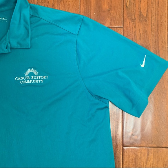 Nike Dri-Fit Teal Polo Golf Shirt Men's XL Ovarian "Cancer Support Community" - Picture 2 of 7